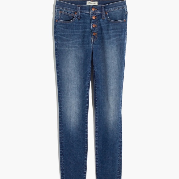 Madewell 9" Mid-Rise Skinny Crop Jeans, Button-Front TENCEL - 32 NWT - Picture 2 of 5